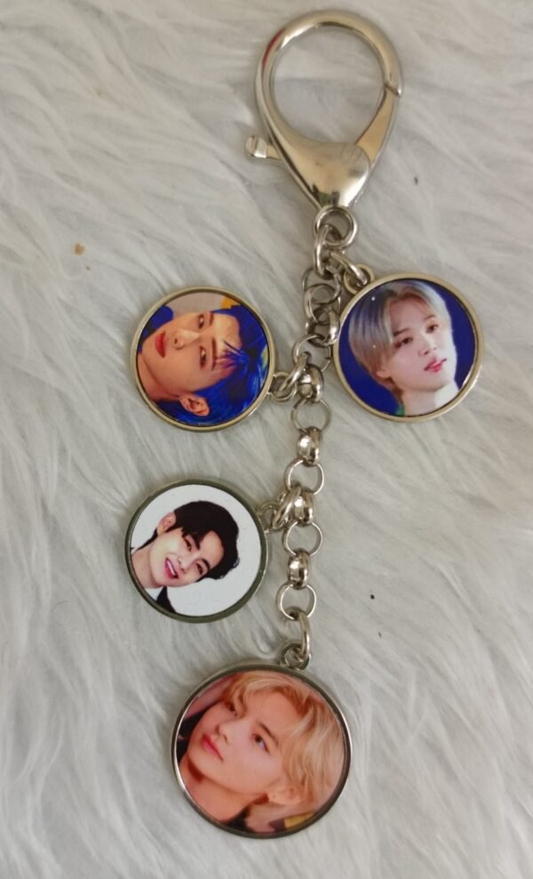 keychain 5 photos Metal Round Family Tree Keychain - Image 4