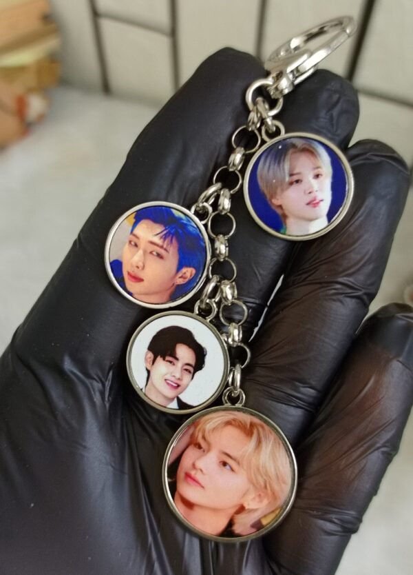 keychain 5 photos Metal Round Family Tree Keychain - Image 5