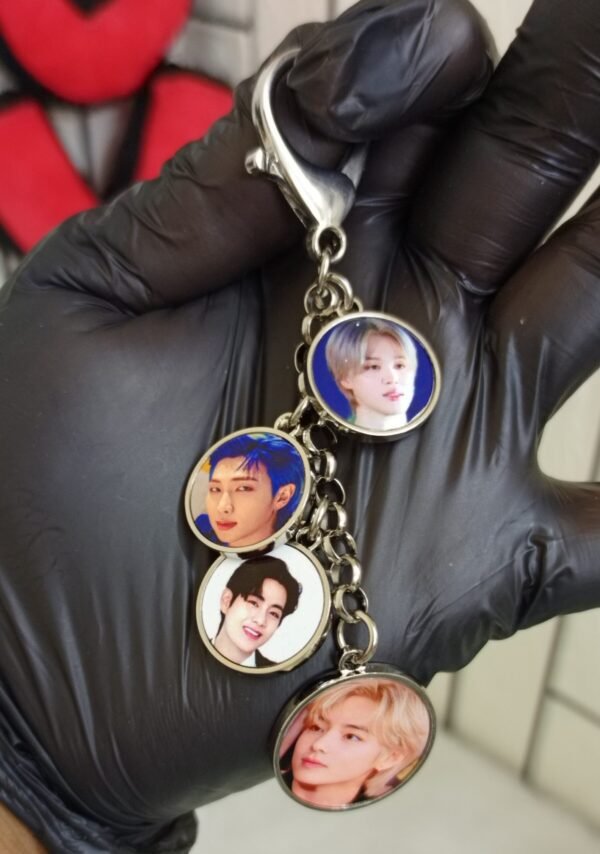 keychain 5 photos Metal Round Family Tree Keychain - Image 6